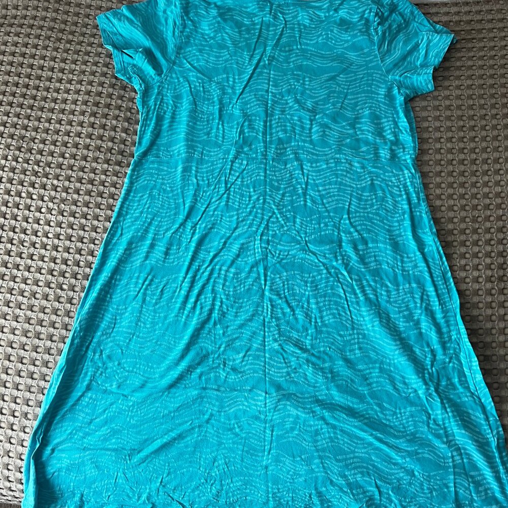 Fresh Produce Size XL Light Blue/Aqua Cotton T-Shirt Dress - Picture 2 of 4